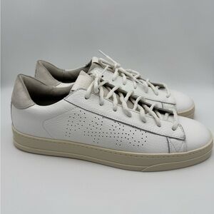 P448 John White Leather Suede Low Sneakers Men's Size EU 45  / US 11–11.5